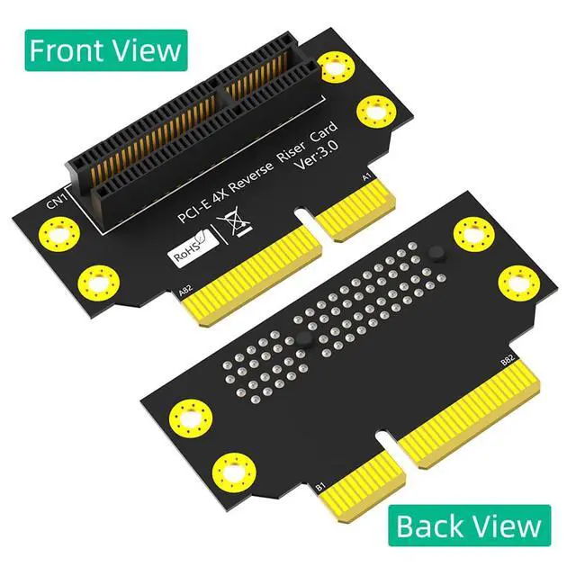 Alt view image 6 of 7 - PCI-e 3.0 90° Reverse Male to Female Riser Card Extension Adapter for 1U 2U Server (32mm for 2U,4X)