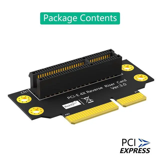 Alt view image 7 of 7 - PCI-e 3.0 90° Reverse Male to Female Riser Card Extension Adapter for 1U 2U Server (32mm for 2U,4X)