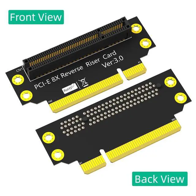 Alt view image 3 of 7 - PCI-e 3.0 90° Reverse Male to Female Riser Card Extension Adapter for 1U 2U Server (32mm for 2U,8X)