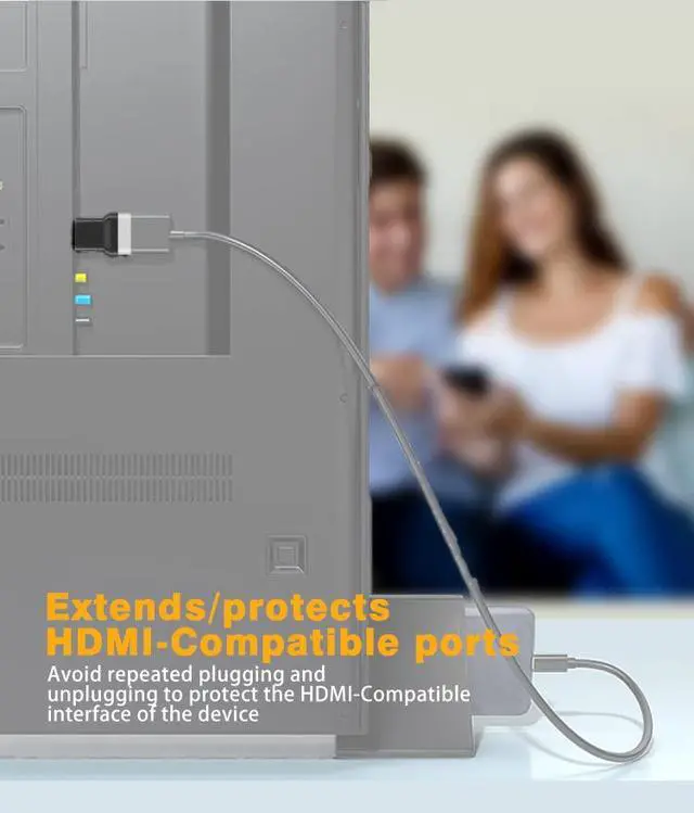 Alt view image 2 of 7 - HD Adapter 4K/8K Compatible with HDMI 2Pack Female Male to Female Fully Shielded HD Connector (M to M Straight Head 4K)
