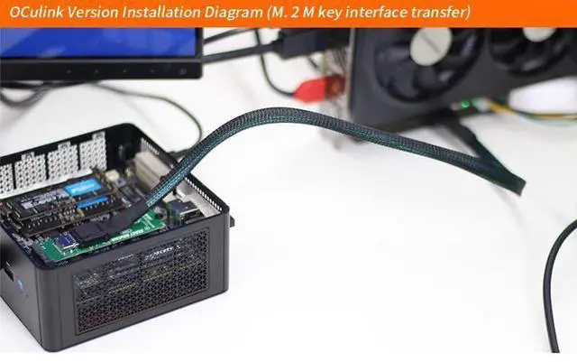 Alt view image 4 of 7 - M.2 M Key to OCulink-Compatible GPU Docking Station PCIe 4.0 X4 64GB/s for Mini PC Notebook Laptop to External Video Graphic Card (No M.2 Adapter)