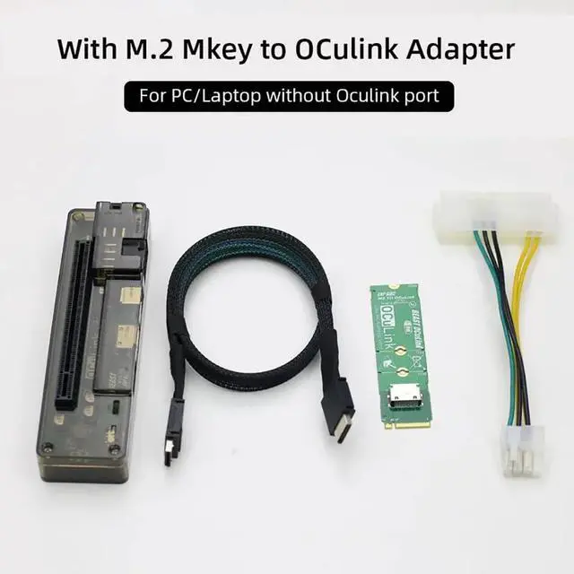 Alt view image 2 of 7 - M.2 M Key to OCulink-Compatible GPU Docking Station PCIe 4.0 X4 64GB/s for Mini PC Notebook Laptop to External Video Graphic Card (with M.2 Adapter)