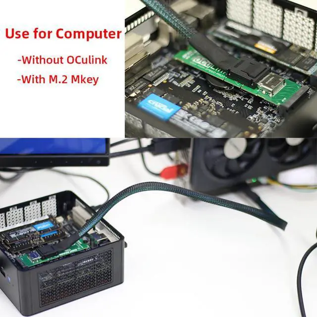 Alt view image 7 of 7 - M.2 M Key to OCulink-Compatible GPU Docking Station PCIe 4.0 X4 64GB/s for Mini PC Notebook Laptop to External Video Graphic Card (with M.2 Adapter)