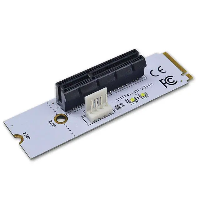 Alt view image 3 of 6 - NGFF M2 to PCI-e 4X 1X Slot Riser Card M Key M.2 2260 2280 SSD Port to PCIE Adapter Converter Multiplier for BTC Miner Mining