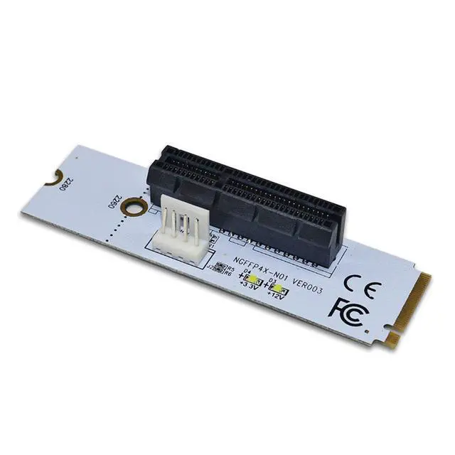 Alt view image 5 of 6 - NGFF M2 to PCI-e 4X 1X Slot Riser Card M Key M.2 2260 2280 SSD Port to PCIE Adapter Converter Multiplier for BTC Miner Mining