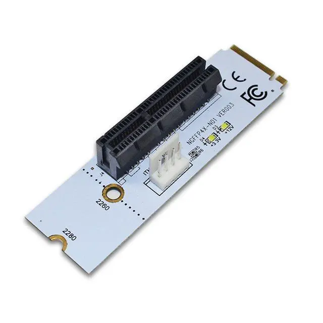 Alt view image 6 of 6 - NGFF M2 to PCI-e 4X 1X Slot Riser Card M Key M.2 2260 2280 SSD Port to PCIE Adapter Converter Multiplier for BTC Miner Mining
