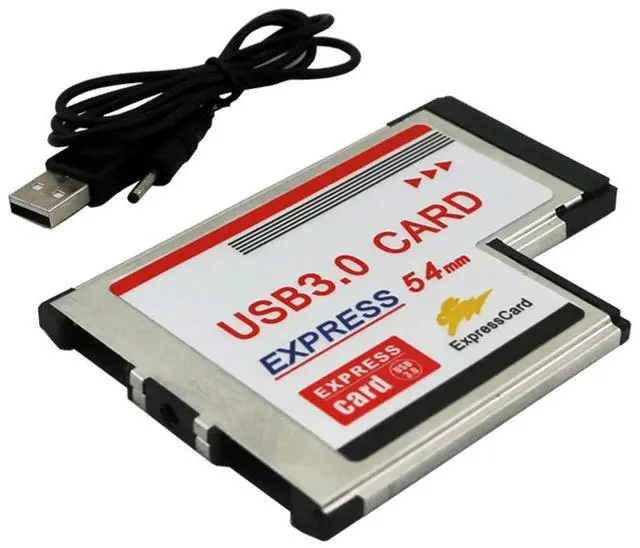 Main image of 2 Dual Ports USB 3.0 HUB Express Card ExpressCard 54mm Hidden Adapter Converter USB3.0 for PCMCIA Laptop PC
