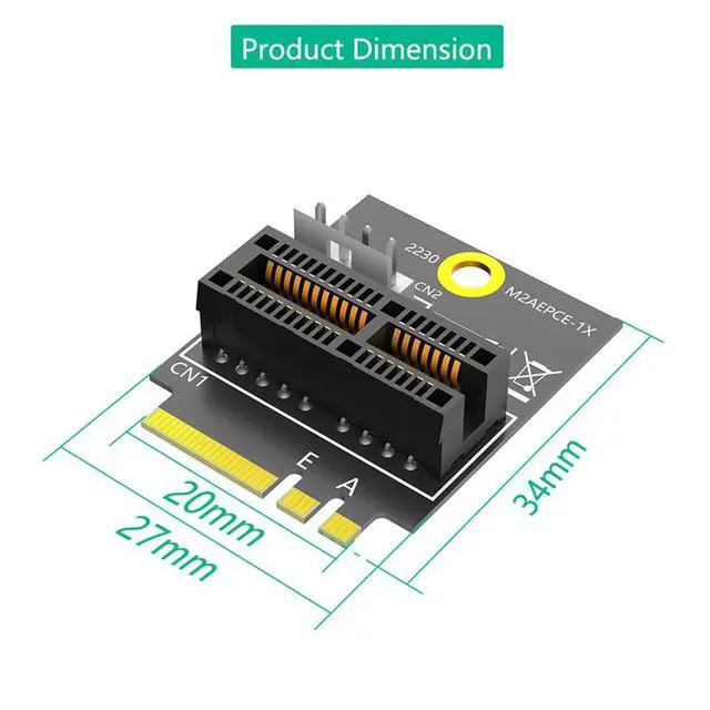Alt view image 5 of 6 - PCI-E 1X to 2230 M.2 NGFF A/A+E/E Key Adapter Card Converter Compatible with Windows XP/7/8/10 Wince & Linux (NGFF 2230)