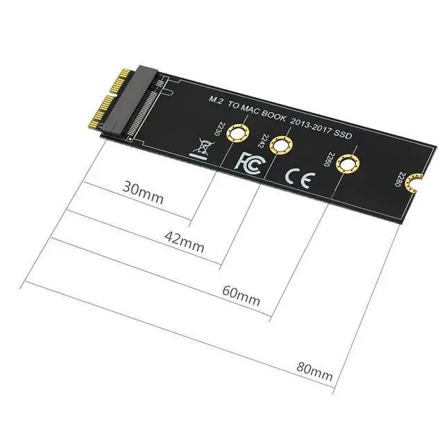 Alt view image 6 of 7 - M Key M.2 NVME SSD Convert Adapter Card Compatible with Mac¡¤Book Air Pro Re¡¤Tina 2013-2017 NGFF A¡¤HCI SSD A1465 A1466 A1398 A1502