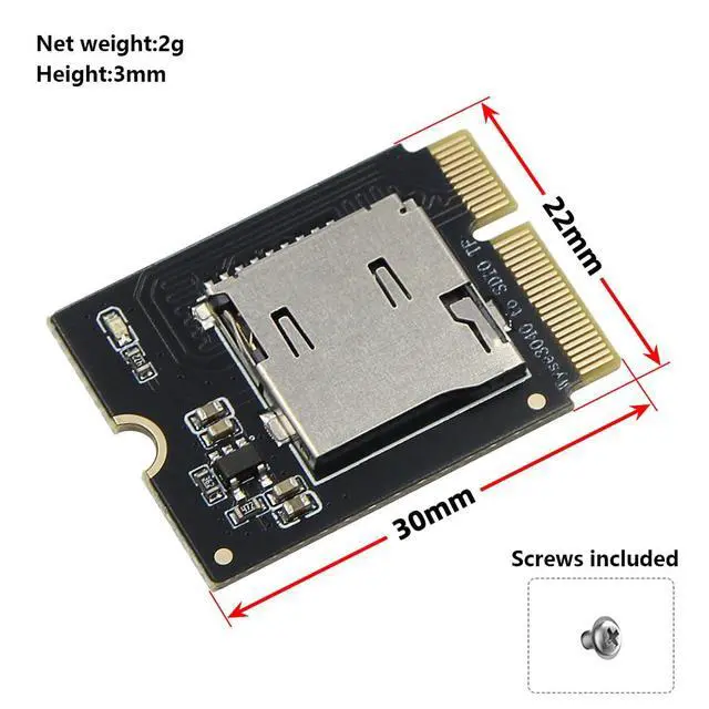 Alt view image 3 of 7 - NGFF E Key to TF Card Adapter, SDIO Protocol MicroSD Card Reader Converter Board (Not for PCIe/NVMe) with Overcurrent Protection & Trace-Equalized Design Compatible with Wyse 3040 Thin Client