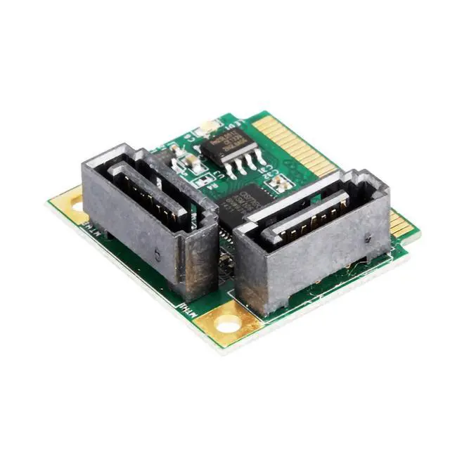 Alt view image 2 of 5 - Mini PCI-E PCI Express E 2-Port Expansion Cards and Slots SATA 3.0 Hard Drive SATA3 Multiplier Card HUB Controller