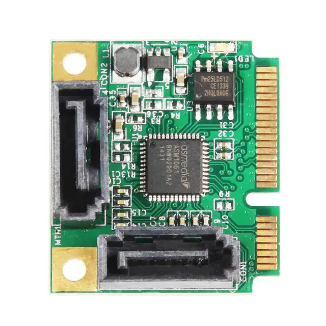Alt view image 4 of 5 - Mini PCI-E PCI Express E 2-Port Expansion Cards and Slots SATA 3.0 Hard Drive SATA3 Multiplier Card HUB Controller