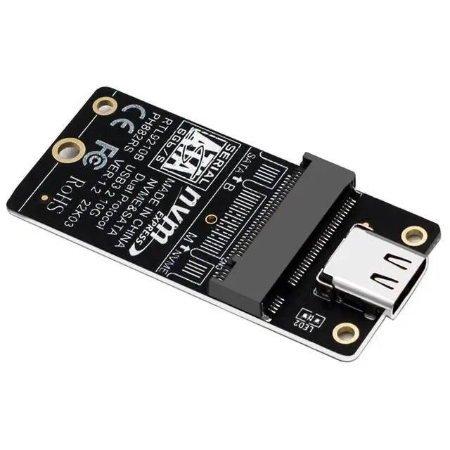 Alt view image 3 of 7 - M.2 NVMe Hard Drive Enclosure Adapter Card Gen2 10Gbps 9210B Dual-Protocol NVME SSD M2 SATA SSD to USB 3.1 USB-C Adapter for M/B+M Key M2
