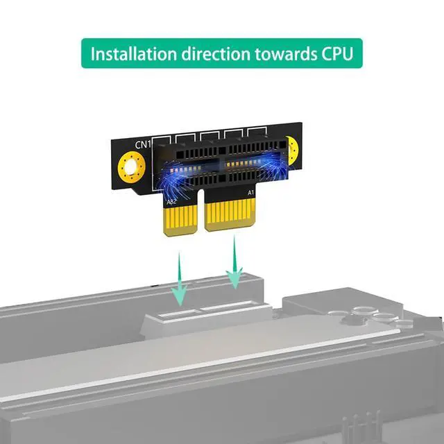 Alt view image 4 of 7 - PCI-e 3.0 90° Reverse Male to Female Riser Card Extension Adapter for 1U 2U Server (20mm for 1U,1X)
