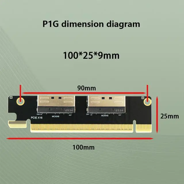 Alt view image 4 of 7 - 2*MCIO x8 to PCIe4.0 x16 Adapter Card GEN4 Server High-Speed Expansion Card Support GPU, PCIe Network Card, PCIe SSD (P1G Splitter Card)