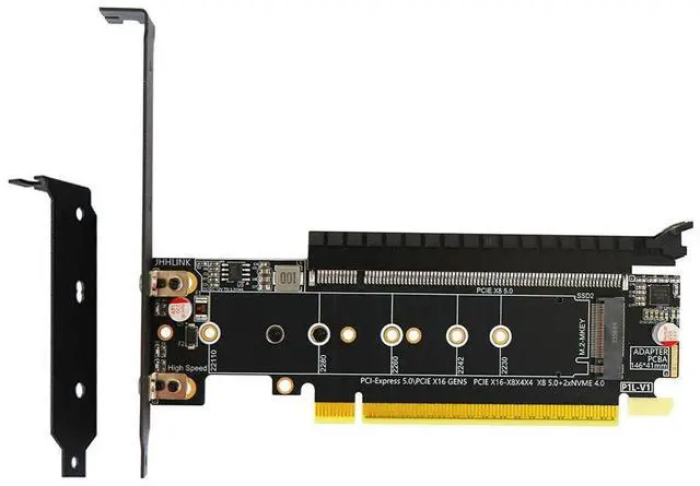 Main image of PCIe5.0 x16 to PCIe5.0 x8 Split Card Dual M.2 MKey 4.0 SSD Adapter Supports x8x4x4 Bifurcation Compatible with M.2 NVMe 2230-22110 SSD