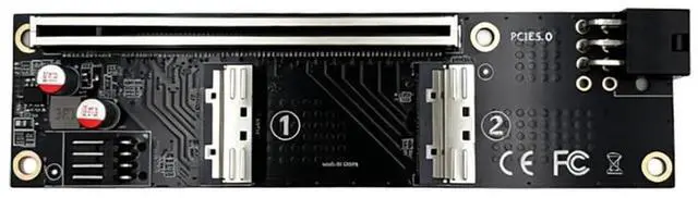 Main image of MCIO 8i Interface Extension Adapter Split Card PCIe-Bifurcation x16 to x16 x8x8 x4x4x4x4 for GPU (MCIO to PCIe 16x Backplane)