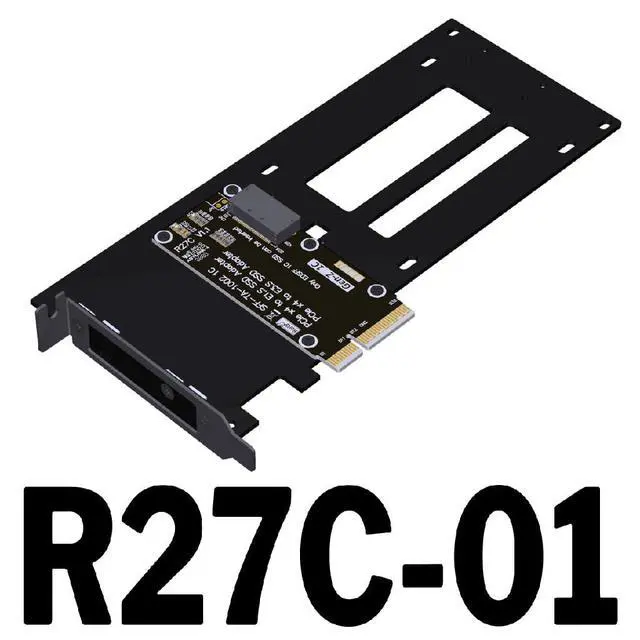 Alt view image 2 of 7 - ADT-R27-01 PCIe 5.0 4.0 x4 to U.2/U.3/E1.S/E3.S Hard Disk Adapter 128Gbps/64Gbps with Half-Bracket Compatible with EDSFF Hard Disk Drive (R27C-01 5.0 for E1.S/E3.S)