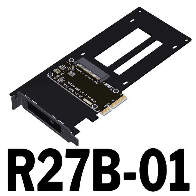 Alt view image 2 of 7 - ADT-R27-01 PCIe 5.0 4.0 x4 to U.2/U.3/E1.S/E3.S Hard Disk Adapter 128Gbps/64Gbps with Half-Bracket Compatible with EDSFF Hard Disk Drive (R27B-01 4.0 for U.3)