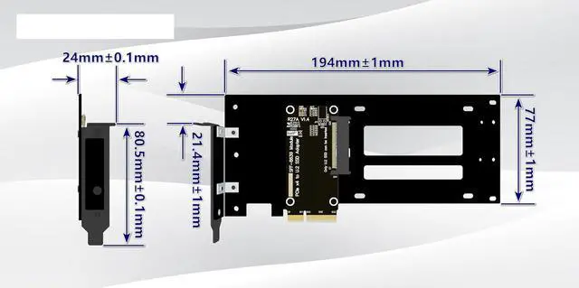 Alt view image 4 of 7 - ADT-R27-01 PCIe 5.0 4.0 x4 to U.2/U.3/E1.S/E3.S Hard Disk Adapter 128Gbps/64Gbps with Half-Bracket Compatible with EDSFF Hard Disk Drive (R27A-01 5.0 for U.2)