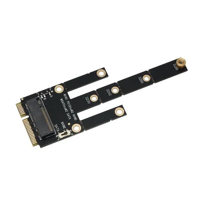 Alt view image 5 of 7 - Mini PCI-E to M. 2 NVMe, MSATA to NGFF SATA Adapter Card Support X1 Speed Dual-Purpose Expansion