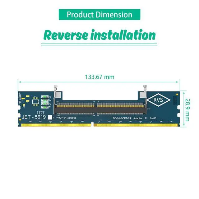 Alt view image 3 of 7 - Laptop RAM DDR5 / SO DDR 4 to Desktop SO DDR5 U-DIMM /DDR4 Adapter Card Memory Tester Over-Current Protection Design (SO DDR4 RAM to DDR4)