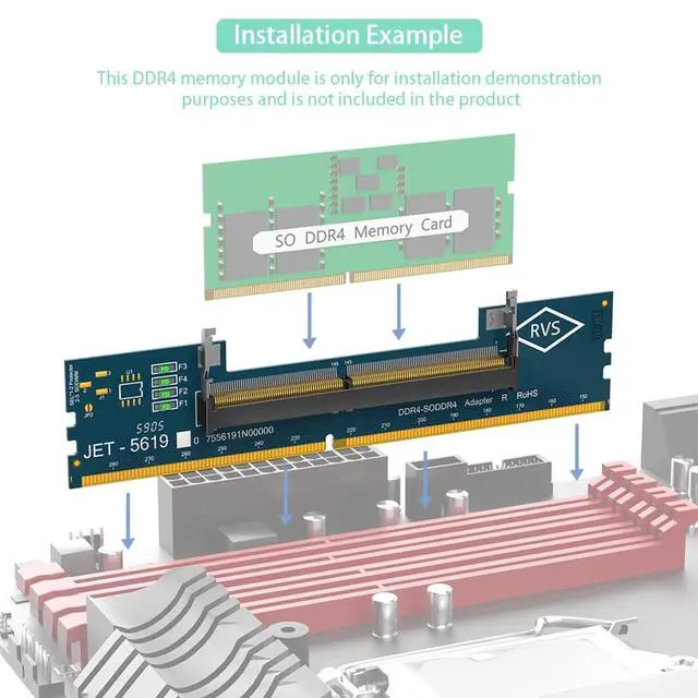 Alt view image 4 of 7 - Laptop RAM DDR5 / SO DDR 4 to Desktop SO DDR5 U-DIMM /DDR4 Adapter Card Memory Tester Over-Current Protection Design (SO DDR4 RAM to DDR4)