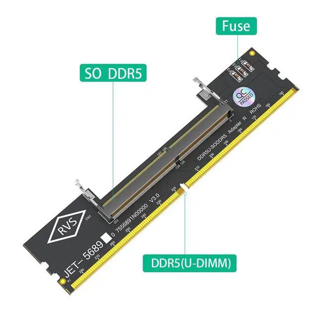 Alt view image 2 of 7 - Laptop RAM DDR5 / SO DDR 4 to Desktop SO DDR5 U-DIMM /DDR4 Adapter Card Memory Tester Over-Current Protection Design (DDR5 RAM to SO DDR5 U-DIMM)