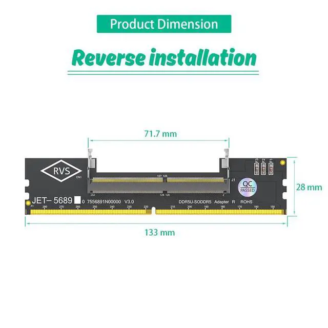Alt view image 3 of 7 - Laptop RAM DDR5 / SO DDR 4 to Desktop SO DDR5 U-DIMM /DDR4 Adapter Card Memory Tester Over-Current Protection Design (DDR5 RAM to SO DDR5 U-DIMM)