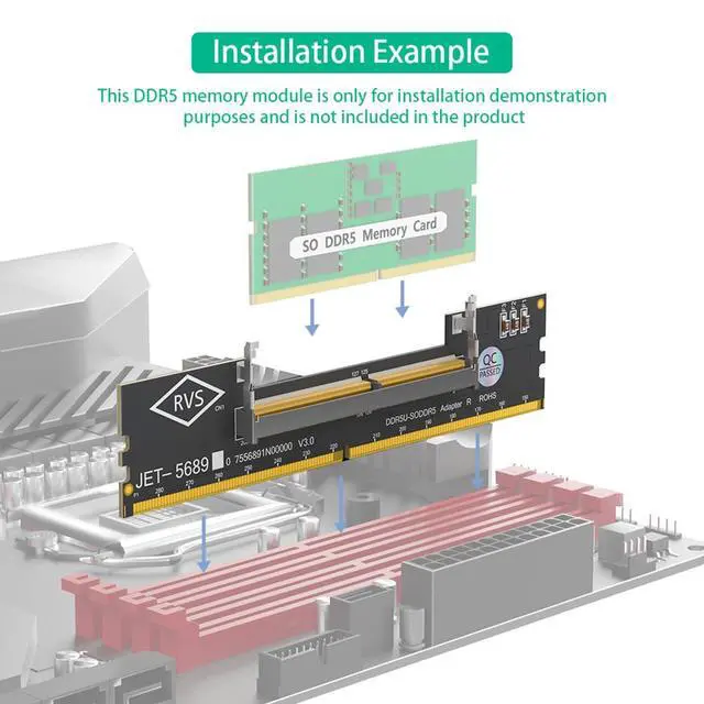 Alt view image 4 of 7 - Laptop RAM DDR5 / SO DDR 4 to Desktop SO DDR5 U-DIMM /DDR4 Adapter Card Memory Tester Over-Current Protection Design (DDR5 RAM to SO DDR5 U-DIMM)