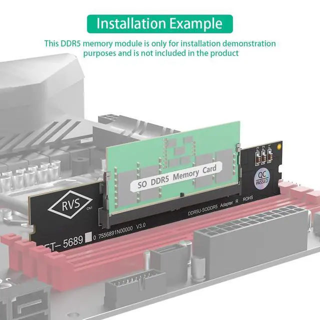 Alt view image 5 of 7 - Laptop RAM DDR5 / SO DDR 4 to Desktop SO DDR5 U-DIMM /DDR4 Adapter Card Memory Tester Over-Current Protection Design (DDR5 RAM to SO DDR5 U-DIMM)