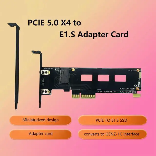 Alt view image 2 of 7 - PCIe5.0 X4 to GENZ-1C Adapter E1.S SSD Converter Support PCIE X16 X8 X4 (PCB Board)