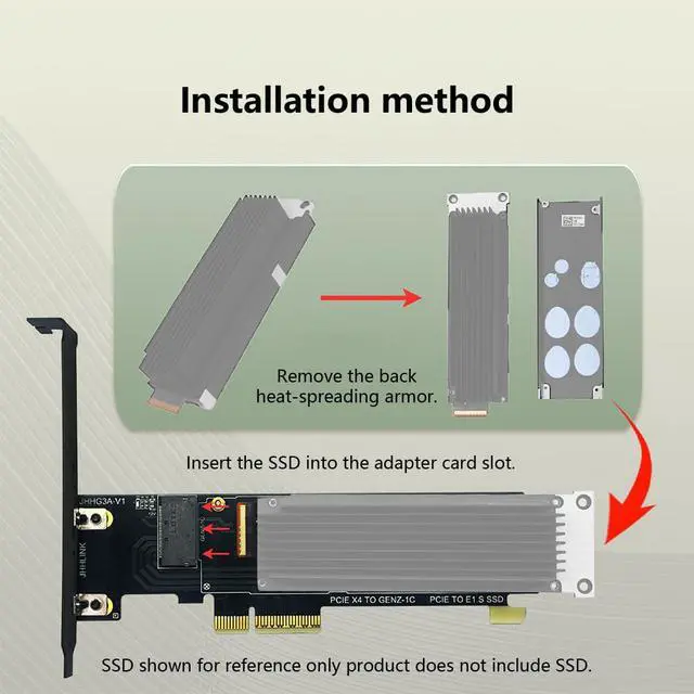 Alt view image 7 of 7 - PCIe5.0 X4 to GENZ-1C Adapter E1.S SSD Converter Support PCIE X16 X8 X4 (PCB Board)