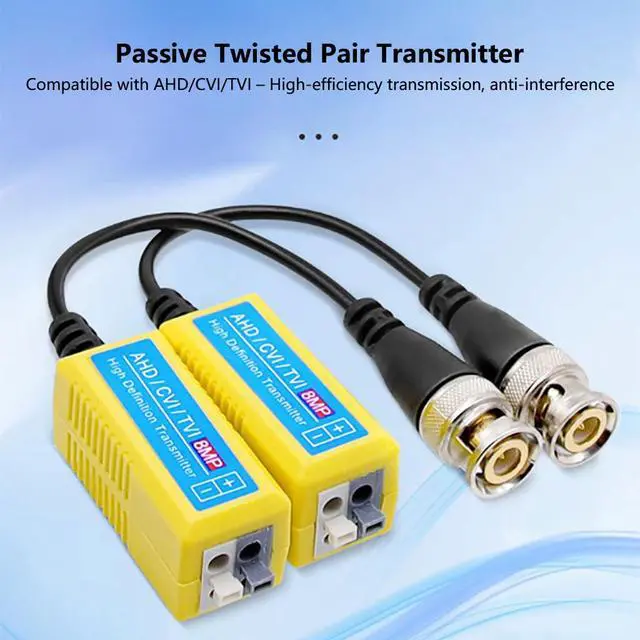 Alt view image 3 of 7 - Surveillance Signal Converter 8MP Balun Twisted-Pair Transfer PAL, NTSC, SECAM Composite Video Signals Compatible with AHD CVI TVI