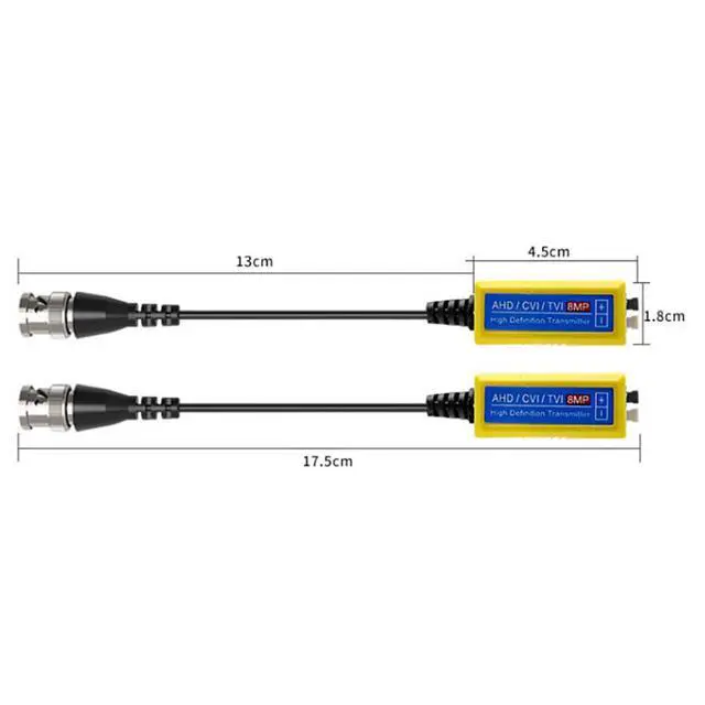 Alt view image 7 of 7 - Surveillance Signal Converter 8MP Balun Twisted-Pair Transfer PAL, NTSC, SECAM Composite Video Signals Compatible with AHD CVI TVI