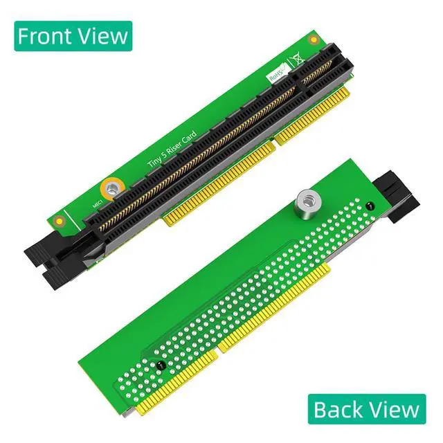 Alt view image 6 of 7 - PCIe 16x Tiny5 Riser Card Network Adapter Card Replacement No Back Plate Compatible with M920q M920x M910x M720q P330