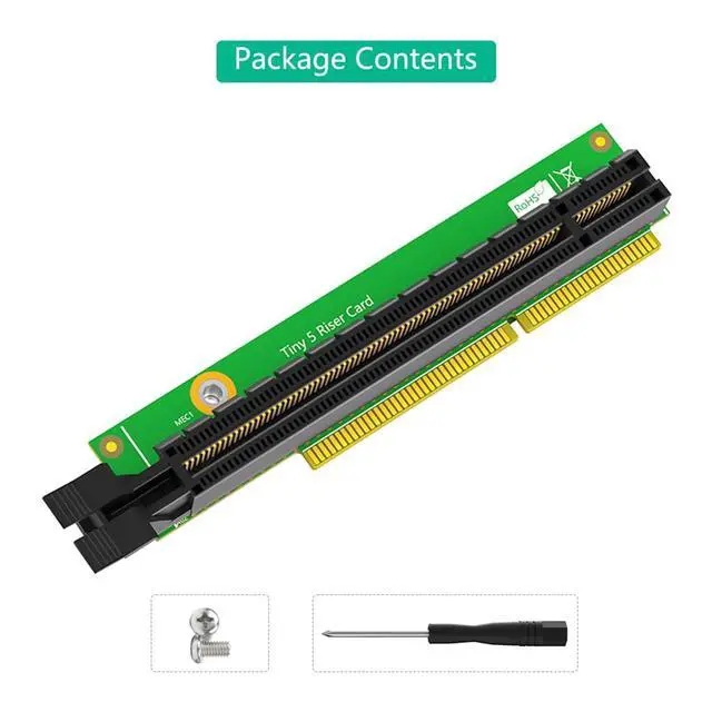 Alt view image 7 of 7 - PCIe 16x Tiny5 Riser Card Network Adapter Card Replacement No Back Plate Compatible with M920q M920x M910x M720q P330