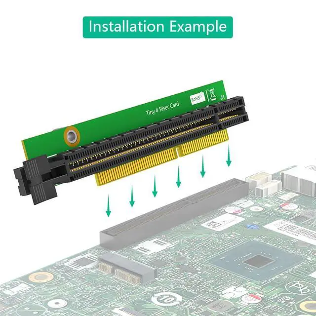 Alt view image 3 of 7 - PCIe 16x Tiny5 Riser Card Network Adapter Card Replacement No Back Plate Compatible with M920q M920x M910x M720q P330