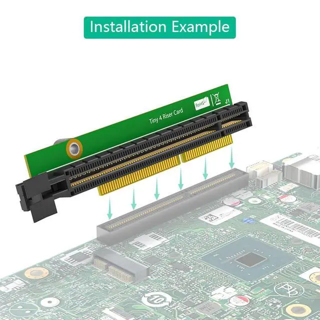 Alt view image 6 of 7 - PCIe 16x Tiny4 Riser Network Adapter Card Replacement No Back Plate Compatible with M920Q M910Q M910X M920X M720Q P330 P320 01AJ902