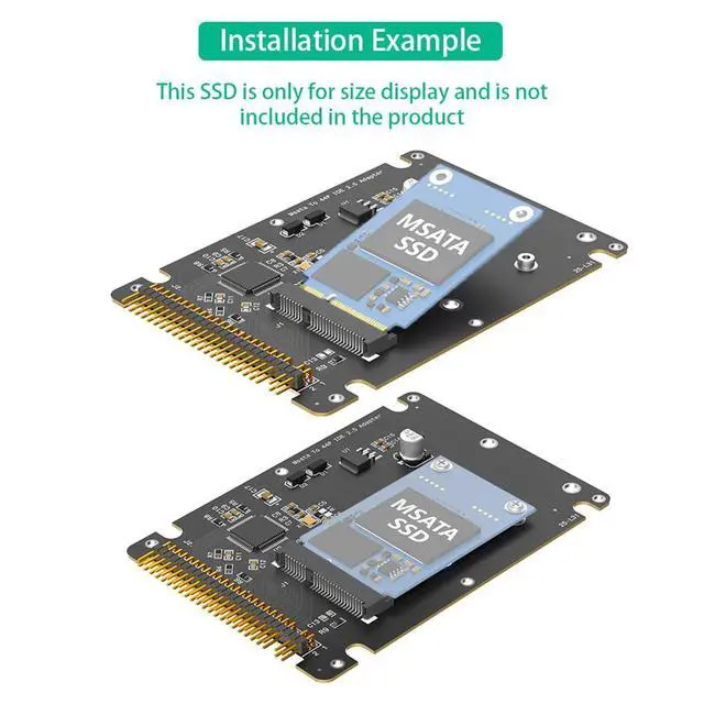 Alt view image 5 of 7 - 44-pin IDE ATA to M.2 NGFF Bkey/mSATA Adapter Card Support M.2 SATA Key B & Key B+M/Half+Full Size msata SSD (IDE ATA to mSATA)