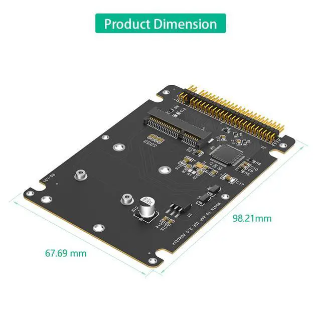 Alt view image 6 of 7 - 44-pin IDE ATA to M.2 NGFF Bkey/mSATA Adapter Card Support M.2 SATA Key B & Key B+M/Half+Full Size msata SSD (IDE ATA to mSATA)