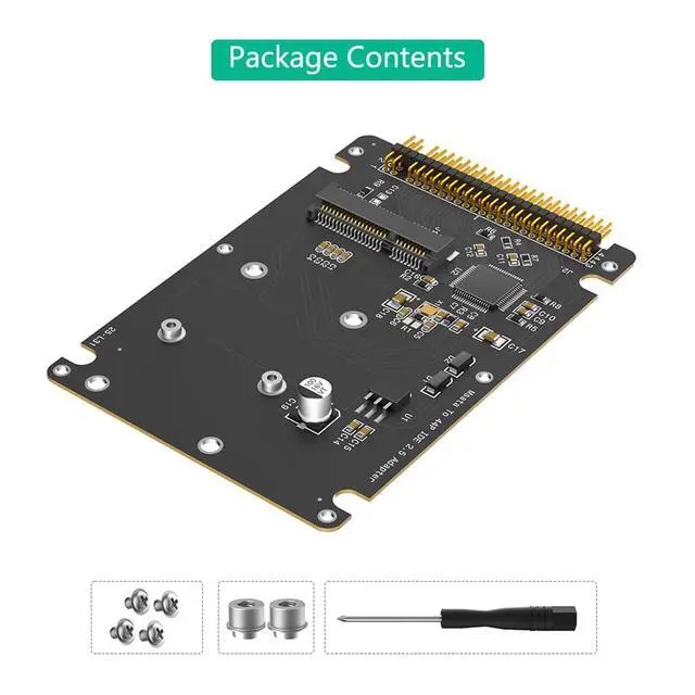 Alt view image 7 of 7 - 44-pin IDE ATA to M.2 NGFF Bkey/mSATA Adapter Card Support M.2 SATA Key B & Key B+M/Half+Full Size msata SSD (IDE ATA to mSATA)