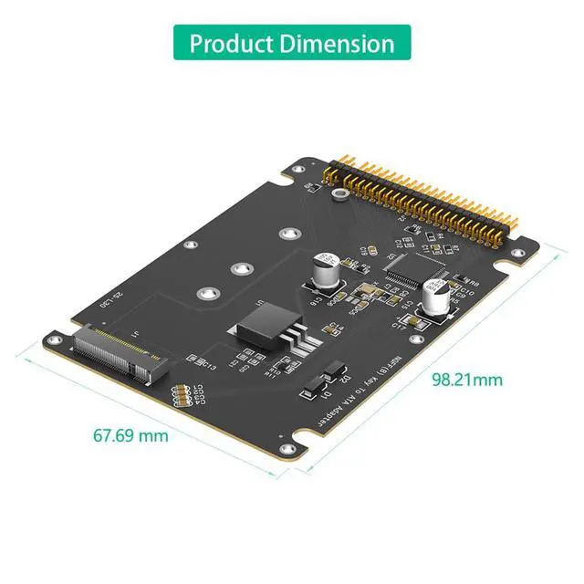 Alt view image 5 of 7 - 44-pin IDE ATA to M.2 NGFF Bkey/mSATA Adapter Card Support M.2 SATA Key B & Key B+M/Half+Full Size msata SSD (IDE ATA to M.2 NGFF Bkey)
