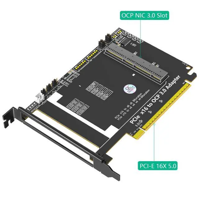 Alt view image 2 of 7 - Updated PCI-E5.0 16x to Gen-Z 4C+ SFF-TA-1002 Adapter Compatible with OCP NIC 3.0 Network Card