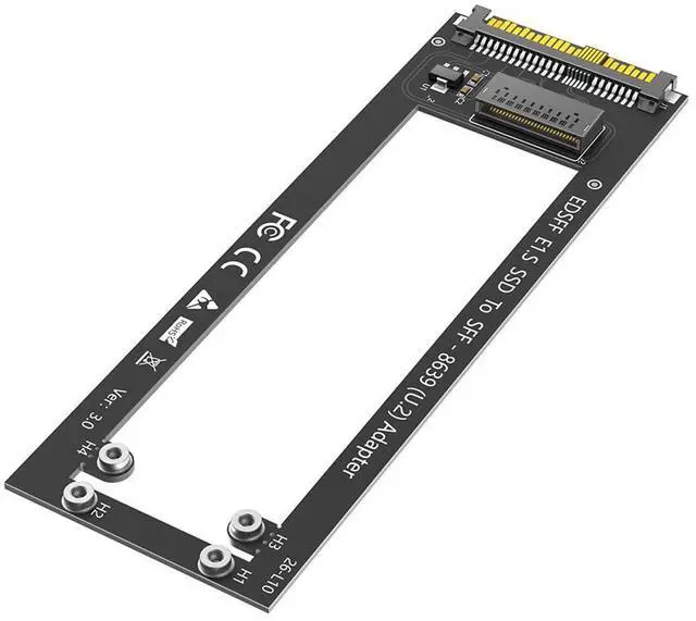 Main image of Updated ED SFF E1.S to U.2 SFF-8639 Adapter Card 1U GEN-Z EDSFF Short SSD E1.S Carrier Support Only 9.5mm 15mm 25mm E1.S SSD