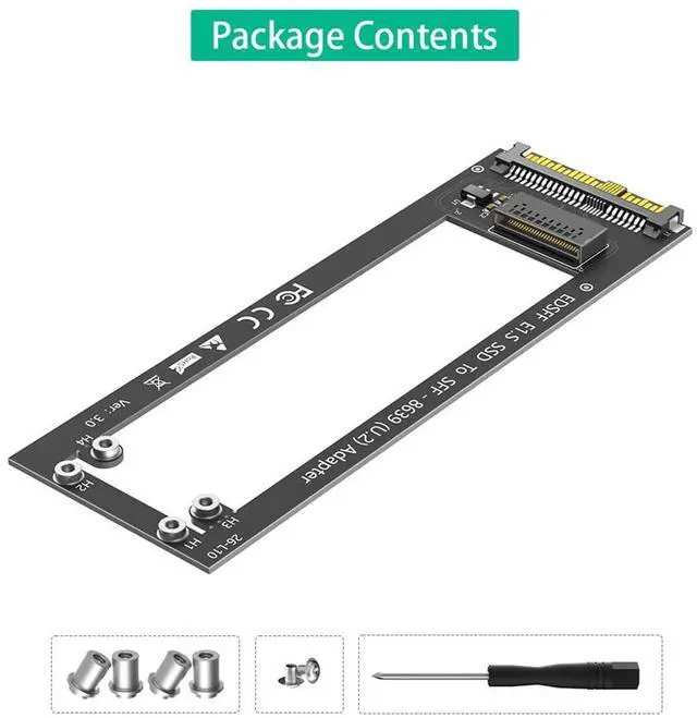 Alt view image 6 of 7 - Updated ED SFF E1.S to U.2 SFF-8639 Adapter Card 1U GEN-Z EDSFF Short SSD E1.S Carrier Support Only 9.5mm 15mm 25mm E1.S SSD