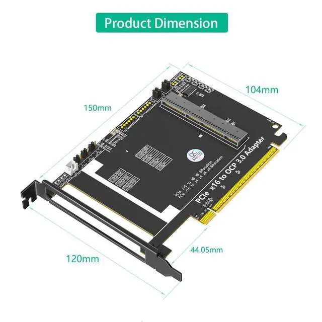 Alt view image 7 of 7 - Updated PCI-E5.0 16x to Gen-Z 4C+ SFF-TA-1002 Adapter Compatible with OCP NIC 3.0 Network Card