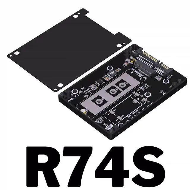 Alt view image 2 of 7 - ADT-R74 R27 M.2 to U.2/U.3/SATA Adapter Hard Drive Enclosure CNC Aluminum Alloy Compatible with NVMe SSD (R74S)