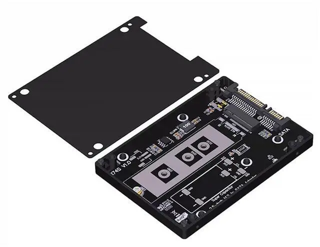 Main image of ADT-R74 R27 M.2 to U.2/U.3/SATA Adapter Hard Drive Enclosure CNC Aluminum Alloy Compatible with NVMe SSD (R74S)