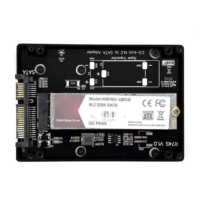 Alt view image 7 of 7 - ADT-R74 R27 M.2 to U.2/U.3/SATA Adapter Hard Drive Enclosure CNC Aluminum Alloy Compatible with NVMe SSD (R74S)